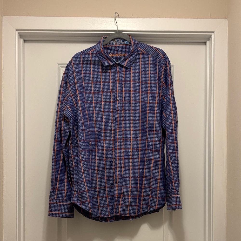 Robert Graham 2XL men’s button down shirt houndstooth plaid like new